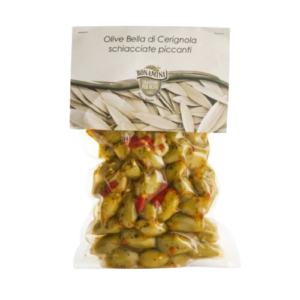 Olive Bella di Cerignola schiacciate piccanti